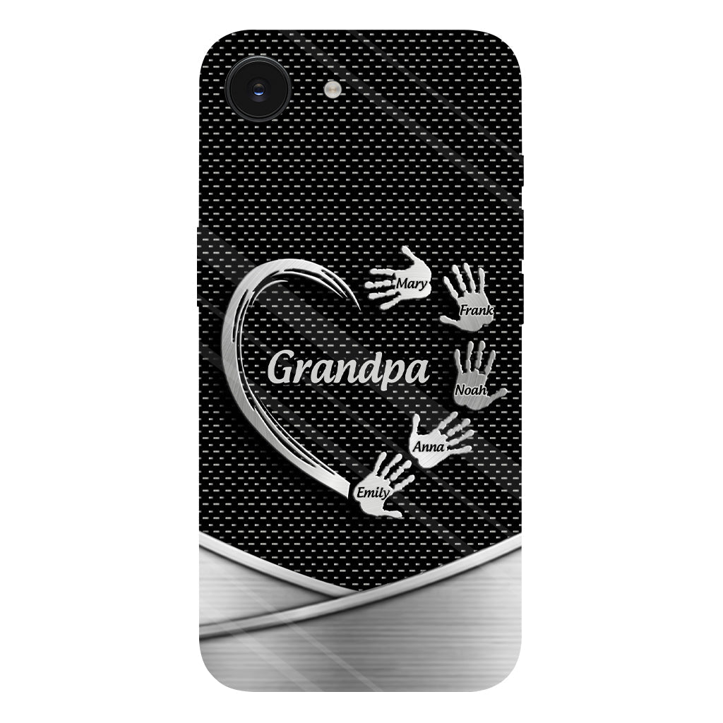 Grandpa Dad Kids Handprints - Personalized Father Full Print Phone Case