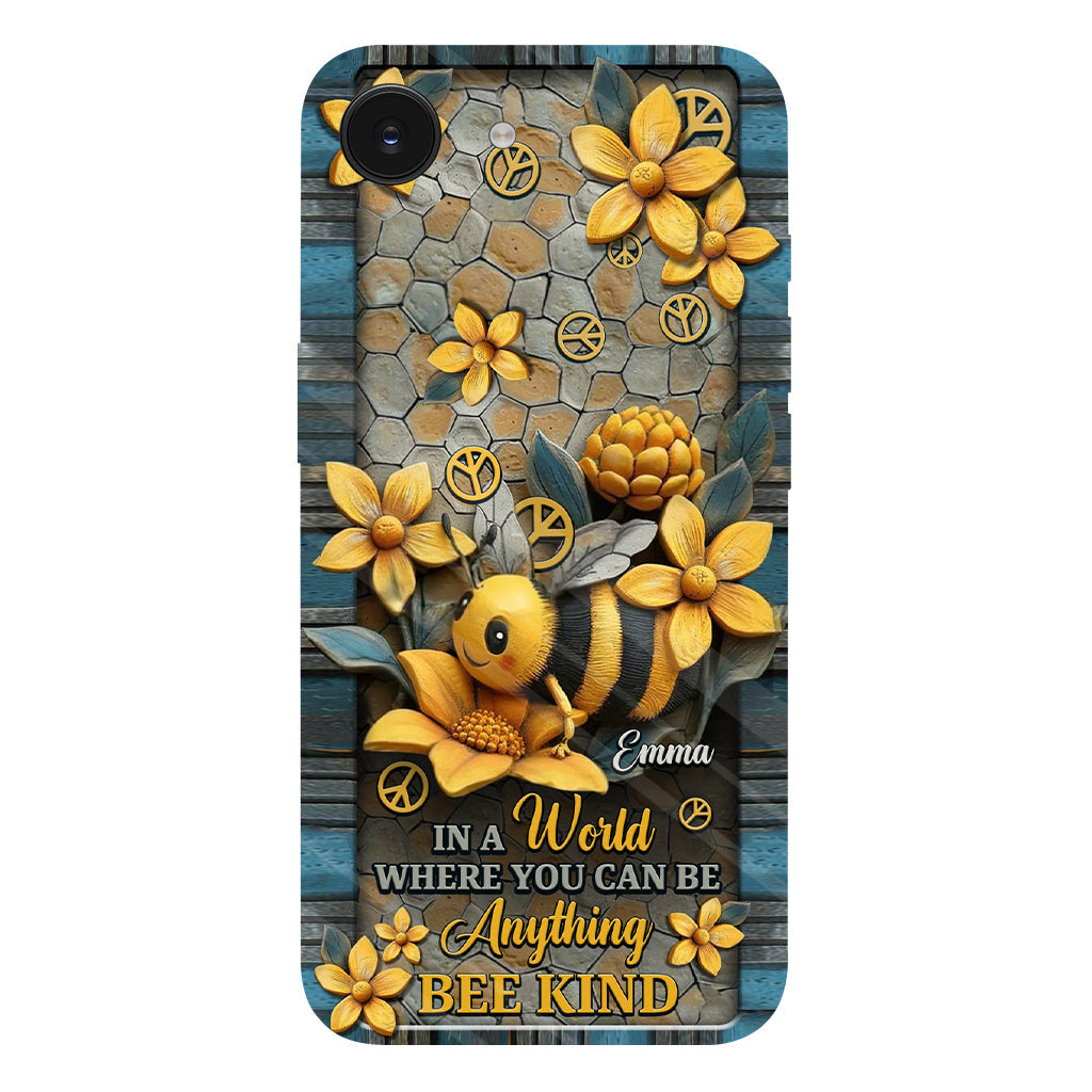 In A World Where You Can Be Anything Be Kind - Personalized Hippie Full Print Phone Case