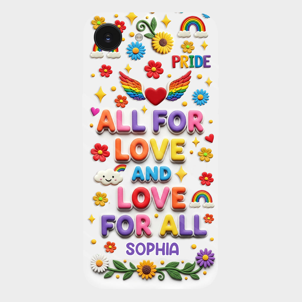 All For Love And Love For All - Personalized LGBT Support Full Print Phone Case