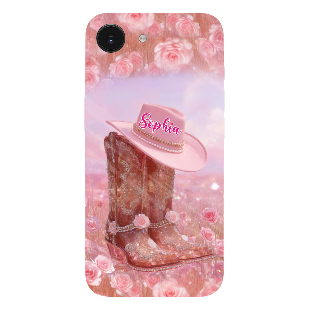 Floral Cowgirl - Personalized Cowgirl Full Print Phone Case & Phone Grip
