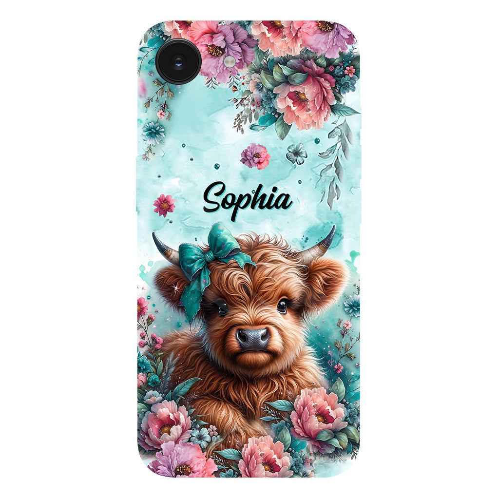 Baby Highland Cow - Personalized Highland Cow Full Print Phone Case