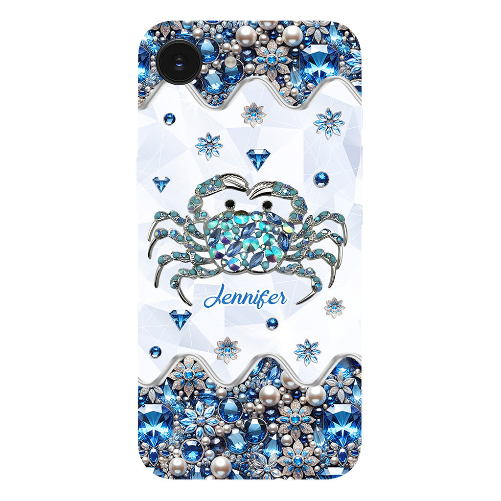 Elegant Blue Crab - Personalized Sea Lover Full Print Phone Case