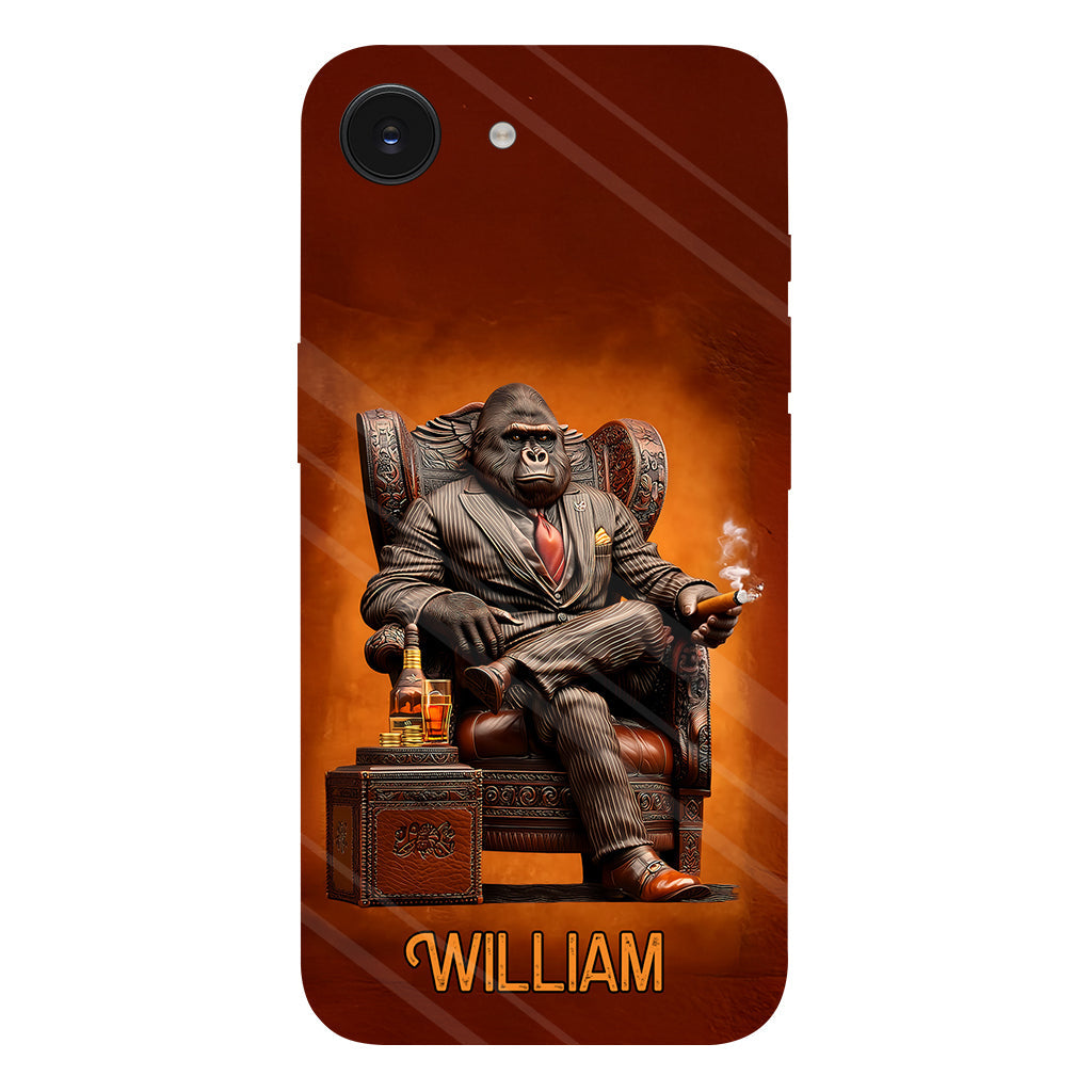 Whiskey & Cigar Gorilla - Personalized Whisky Full Print Phone Case