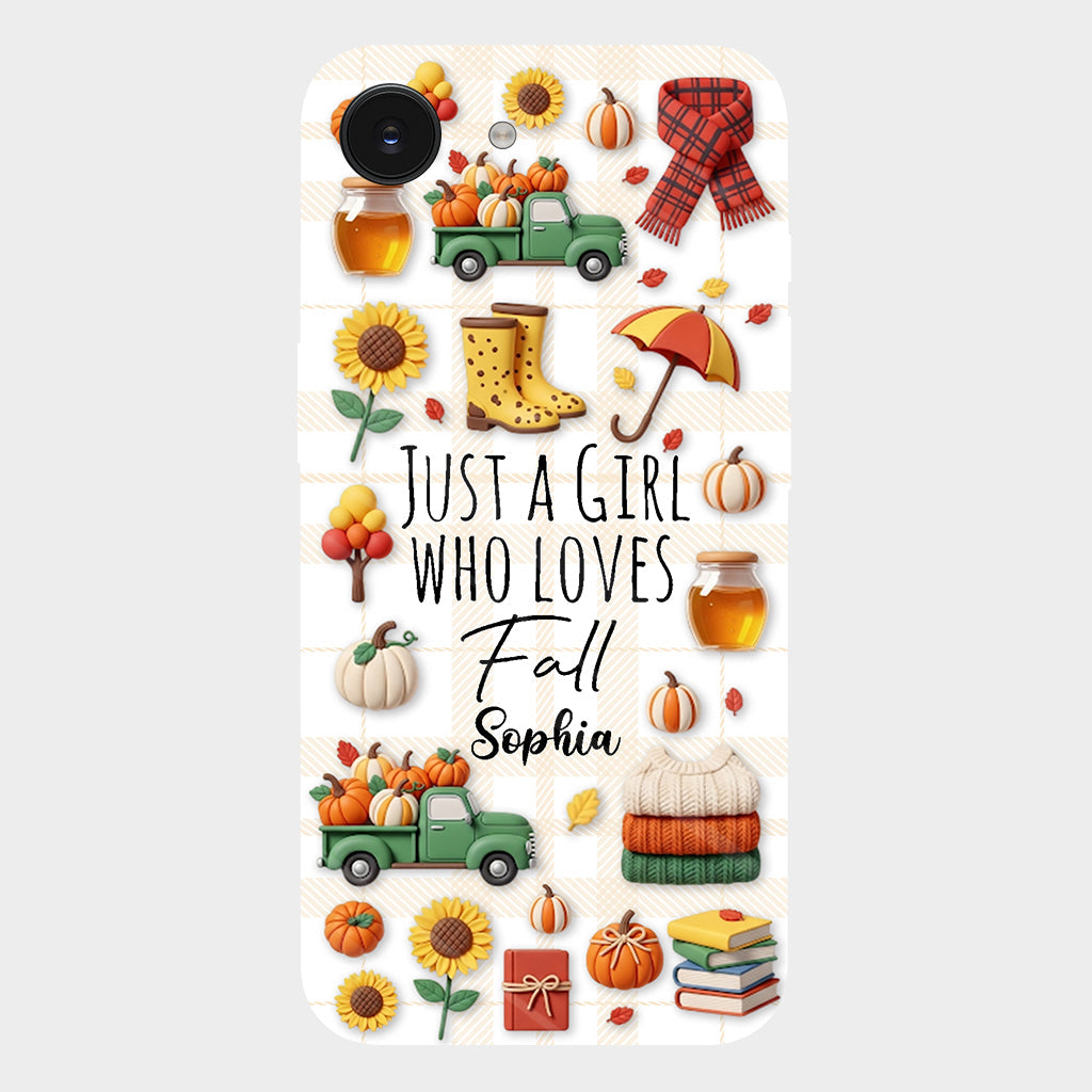 Just A Girl Who Loves Fall - Personalized Autumn Full Print Phone Case