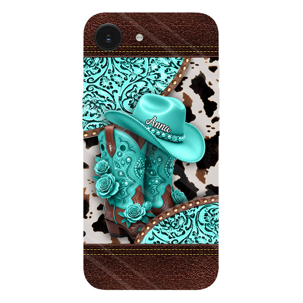 Western Cowgirl Boot - Personalized Cowgirl Full Print Phone Case