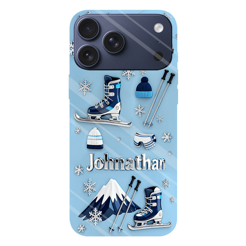 Skiing Makes Me Happy - Personalized Skiing Full Print Phone Case