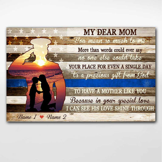 My Dear Mom - Personalized Mother's Day Police Officer Poster