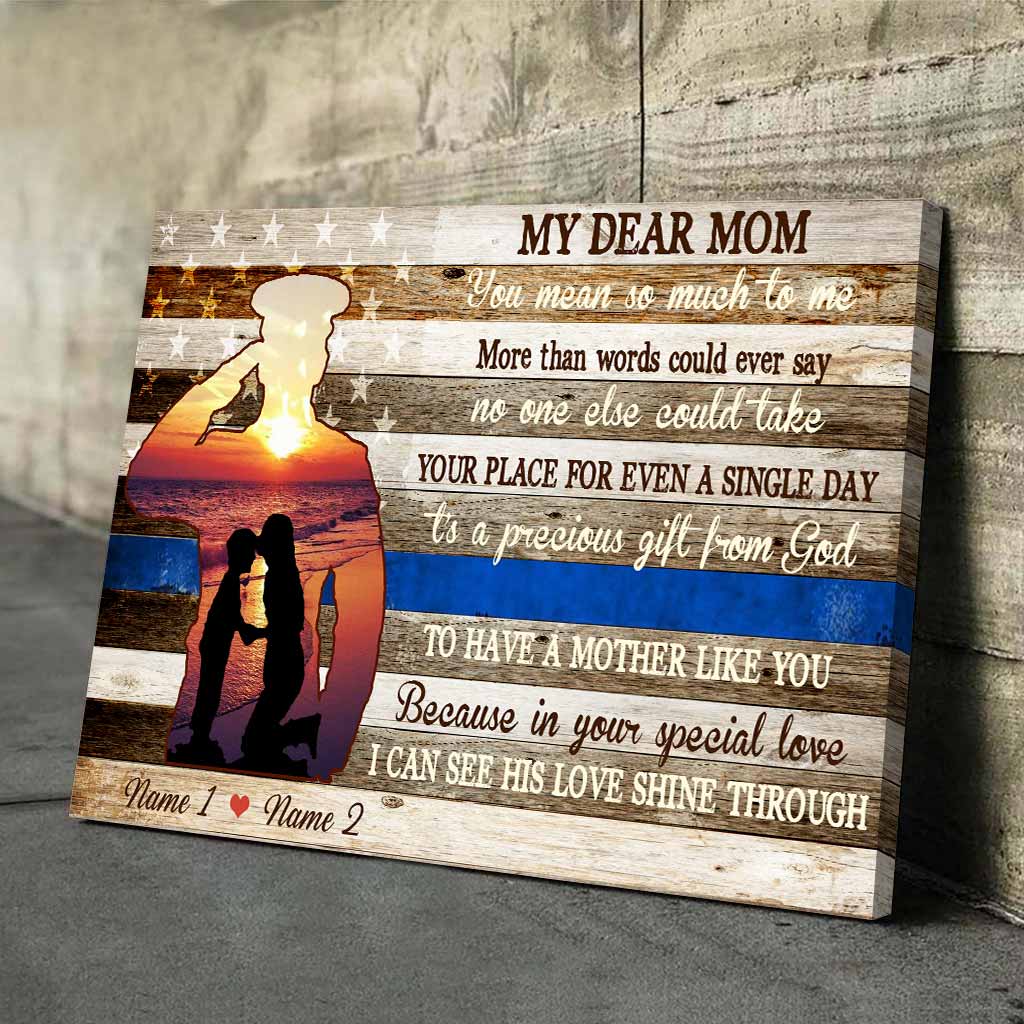 My Dear Mom - Personalized Mother's Day Police Officer Poster