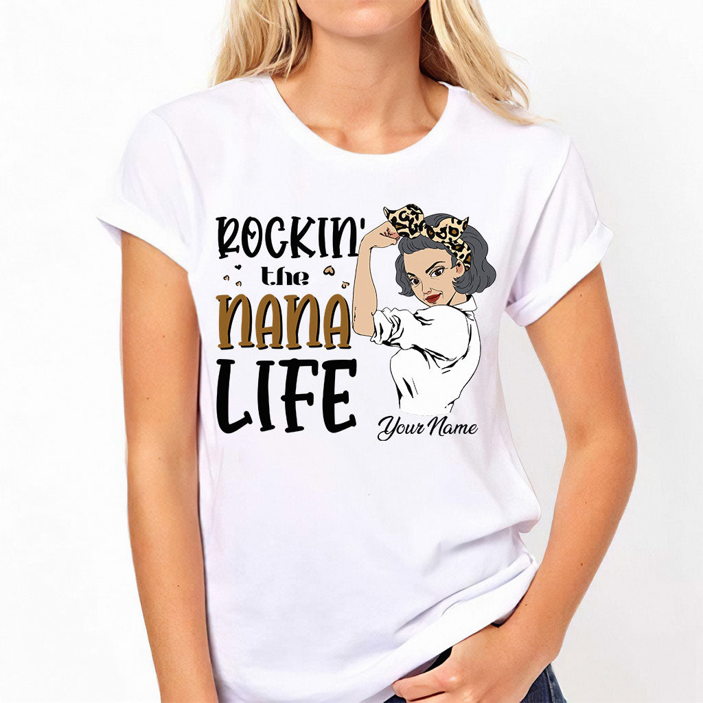 Rocking The Nana Life - Personalized Grandma T-shirt and Hoodie