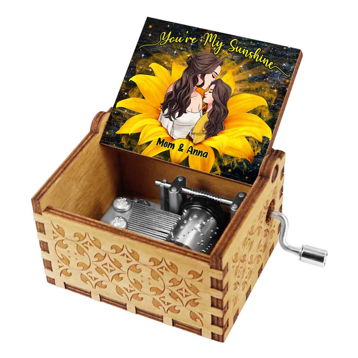 You're My Sunshine - Personalized Mother's Day Mother Hand Crank Music Box
