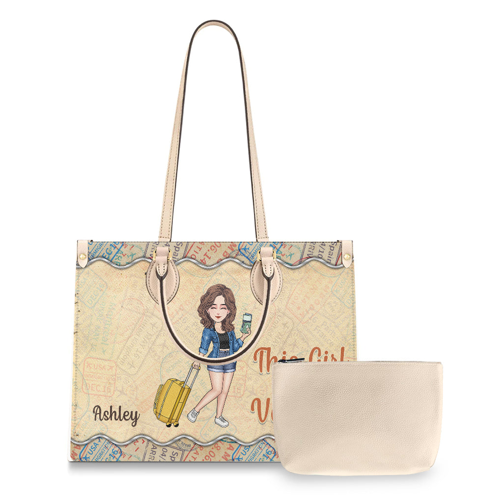 This Girl Is On Vacay - Personalized Travelling Leather Handbag