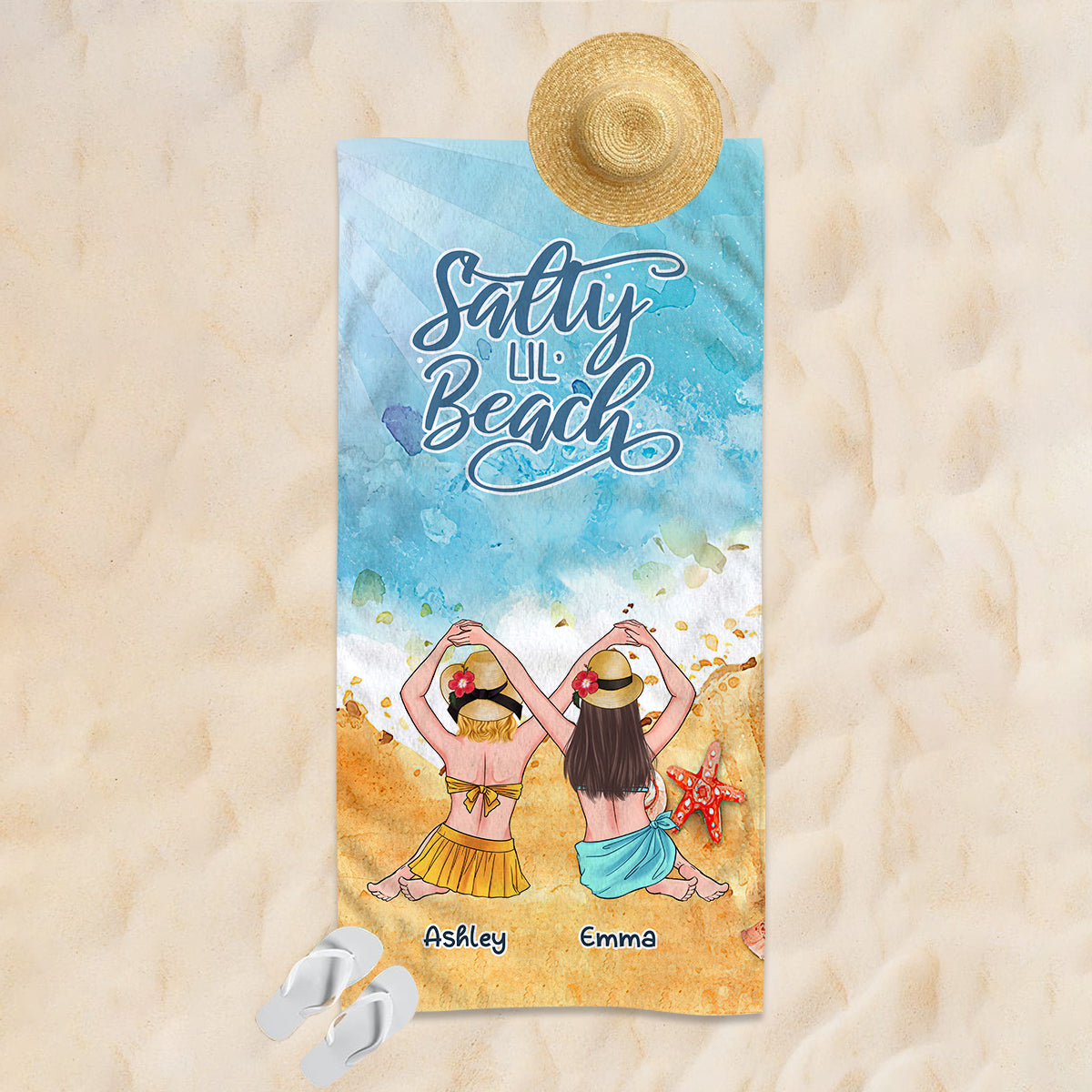 Salty Lil' Beach - Personalized Bestie Beach Towel