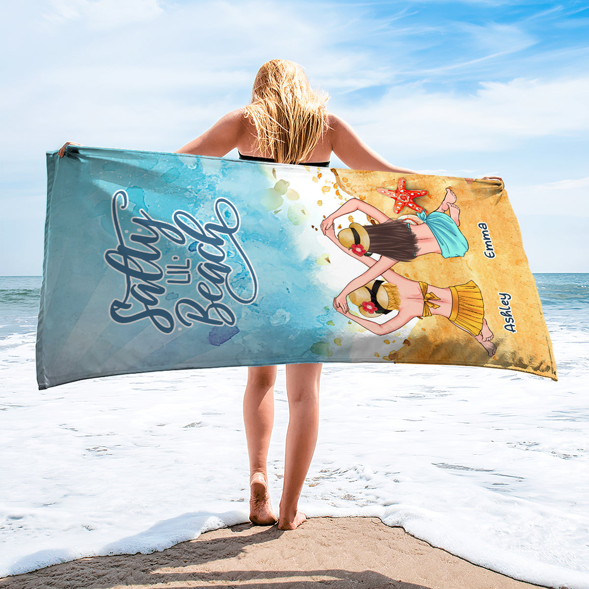 Salty Lil' Beach - Personalized Bestie Beach Towel