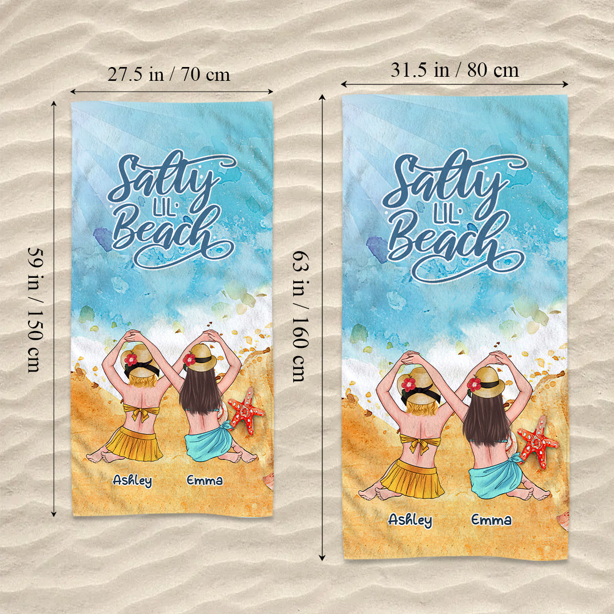 Salty Lil' Beach - Personalized Bestie Beach Towel