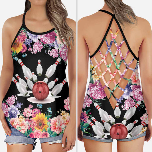 Bowling Girl Cross Tank Top