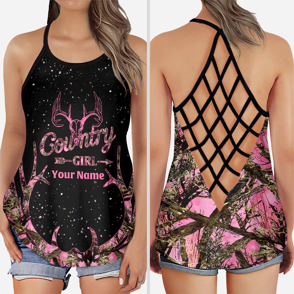 Country Girl - Hunting Personalized Cross Tank Top