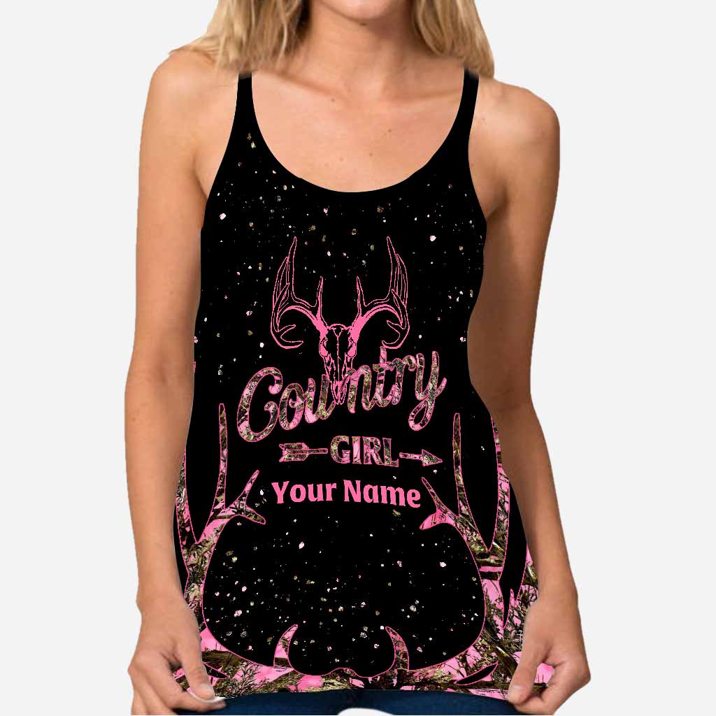 Country Girl - Hunting Personalized Cross Tank Top