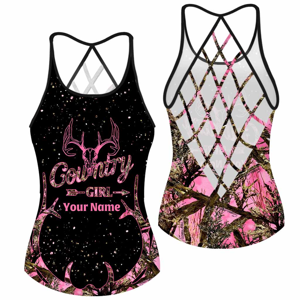 Country Girl - Hunting Personalized Cross Tank Top