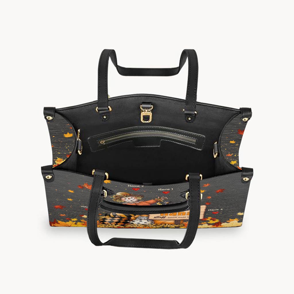 Important Nana Stuff - Personalized Grandma Leather Handbag