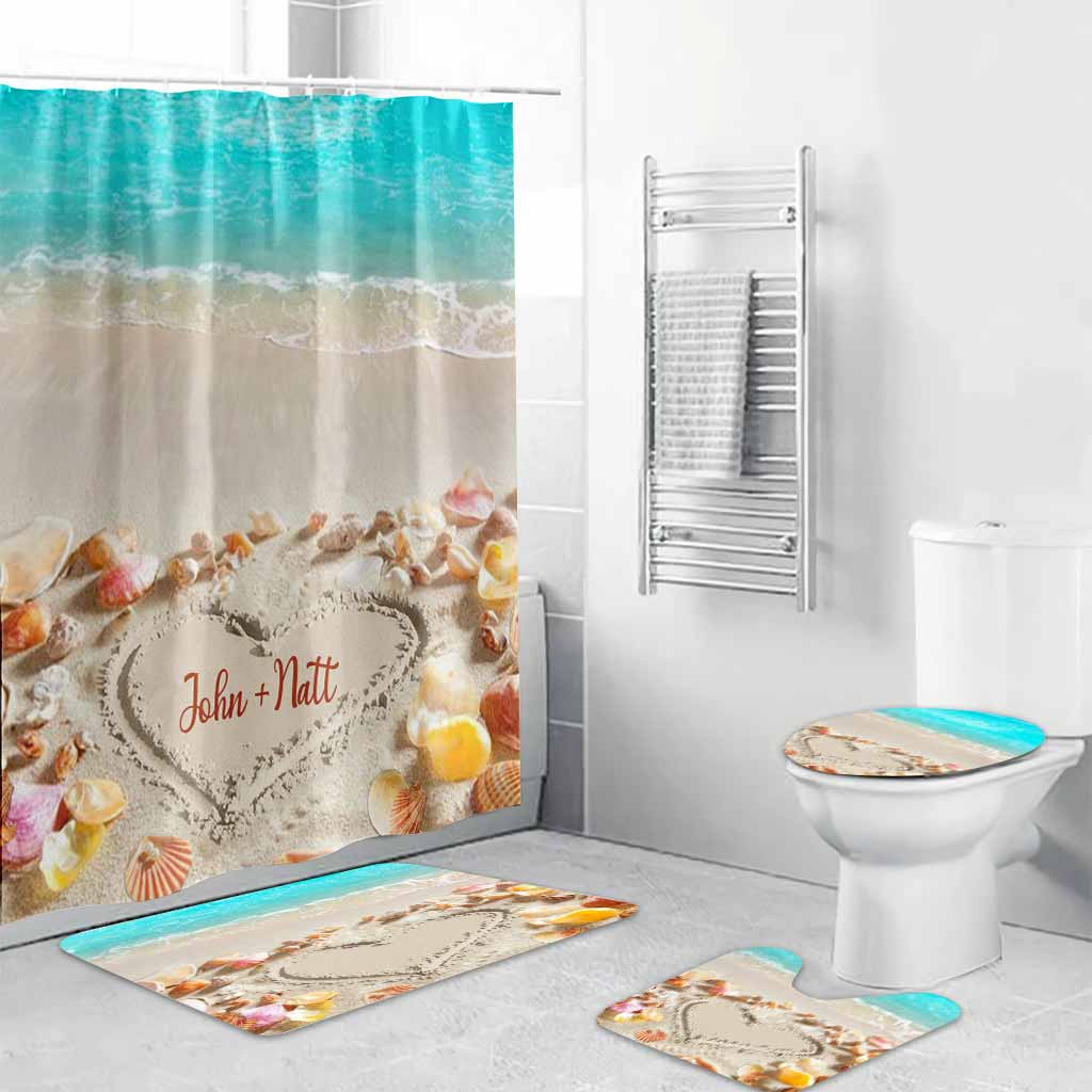 Sea Shell Love - Personalized Sea Lover Bathroom Curtain & Mats Set
