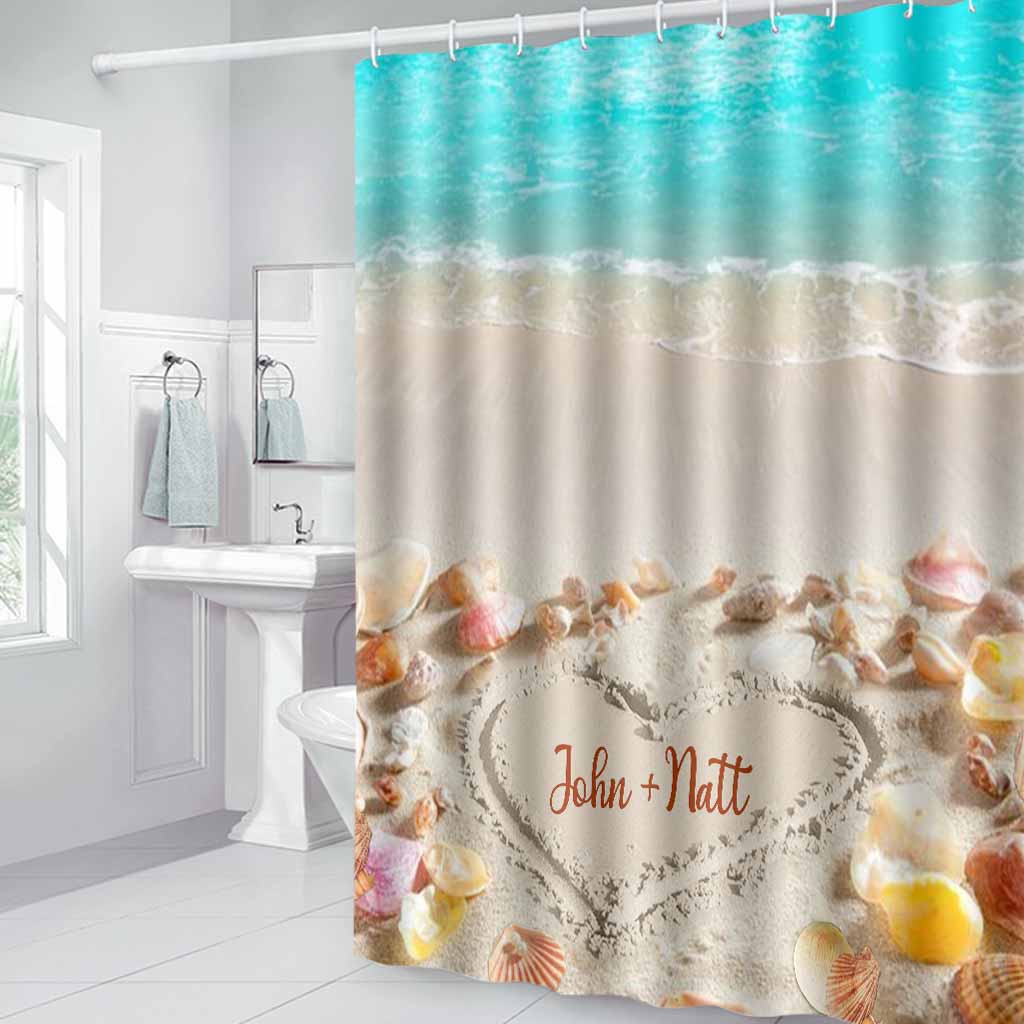 Sea Shell Love - Personalized Sea Lover Bathroom Curtain & Mats Set