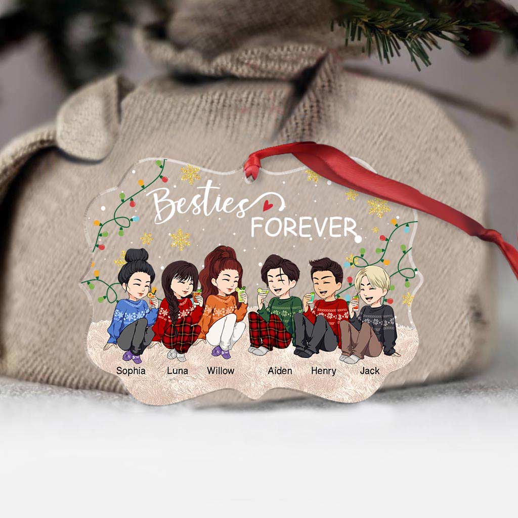 Besties Forever - Personalized Christmas Bestie Transparent Ornament