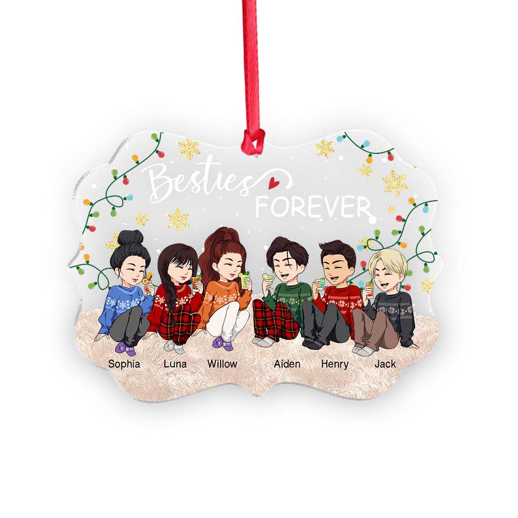 Besties Forever - Personalized Christmas Bestie Transparent Ornament