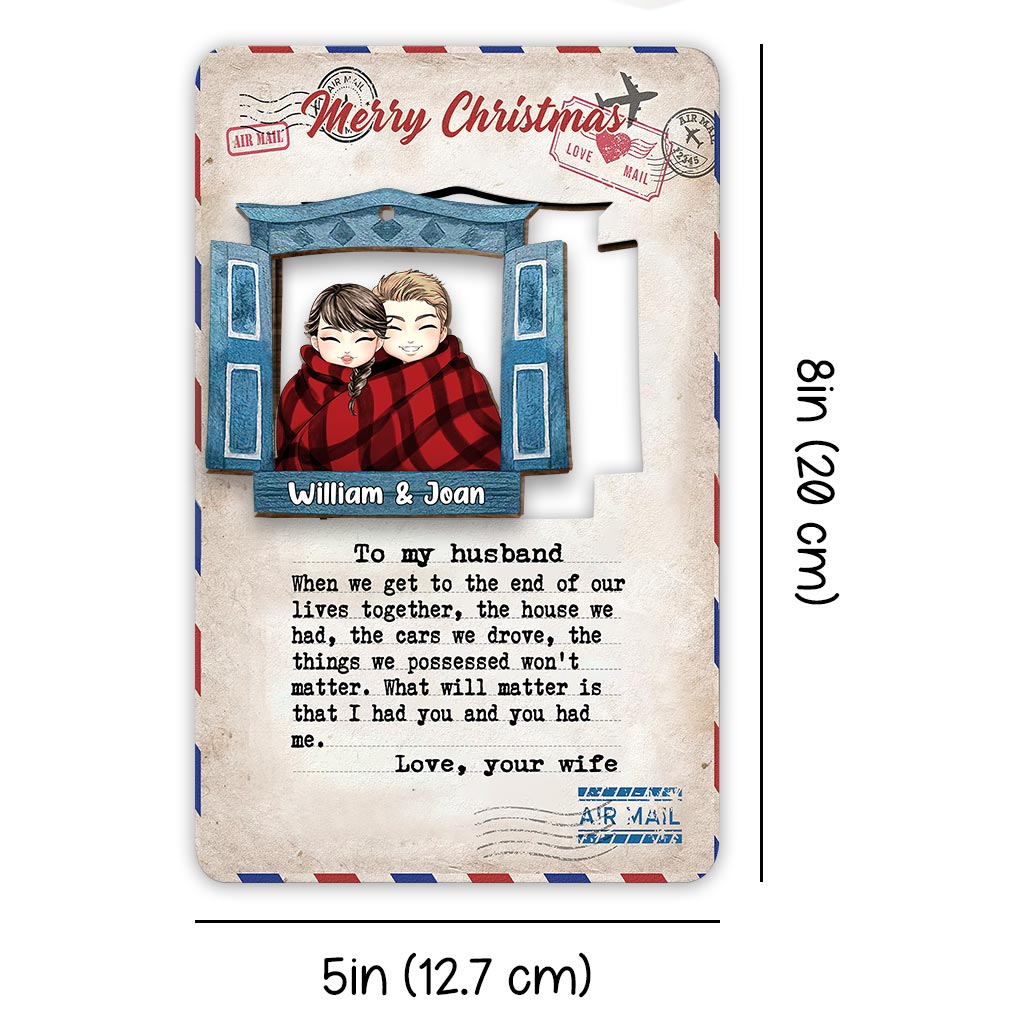 When We Get To The End - Personalized Christmas Couple Wooden Card Pop Out Ornament