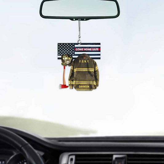 Come Home Safe - Personalized Firefighter Transparent Car Ornament