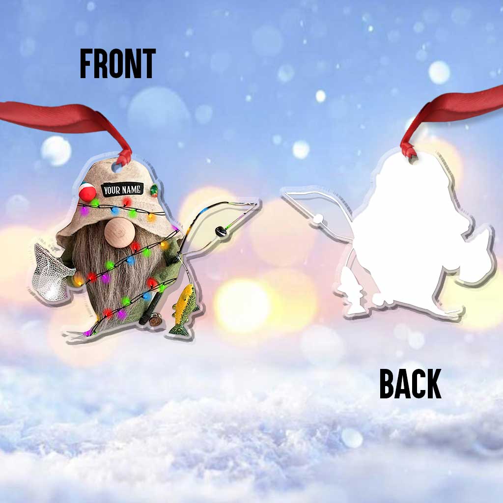 Gone Fishing - Personalized Christmas Transparent Ornament