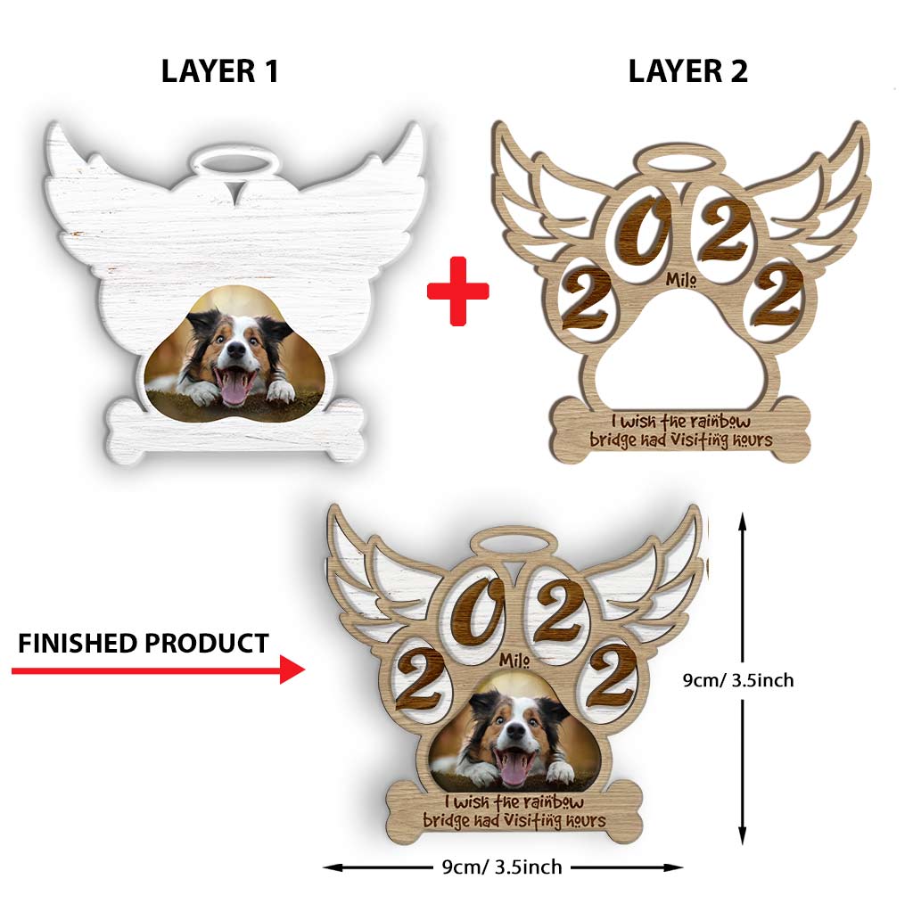 You Left Paw Prints On My Heart - Personalized Christmas Dog Layered Wood Ornament