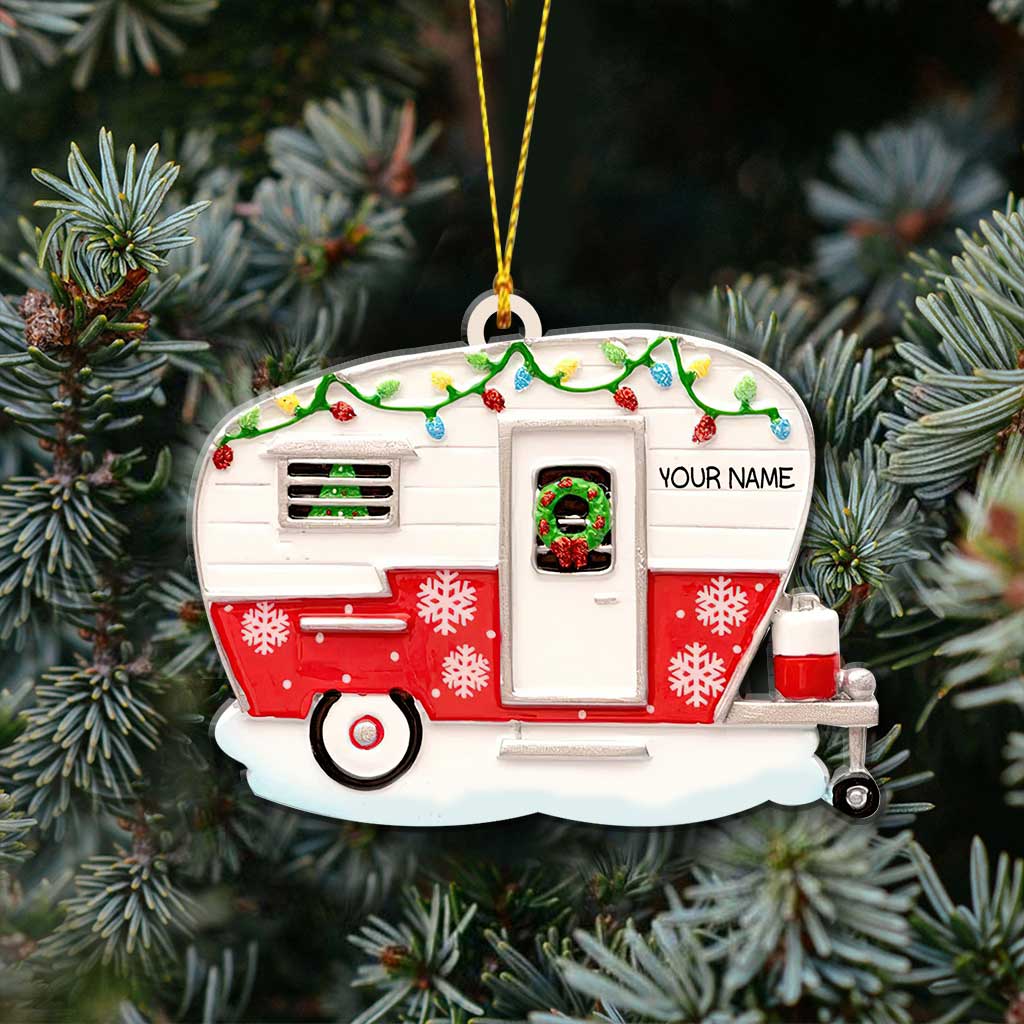 Love Camping - Personalized Christmas Ornament (Printed On Both Sides)