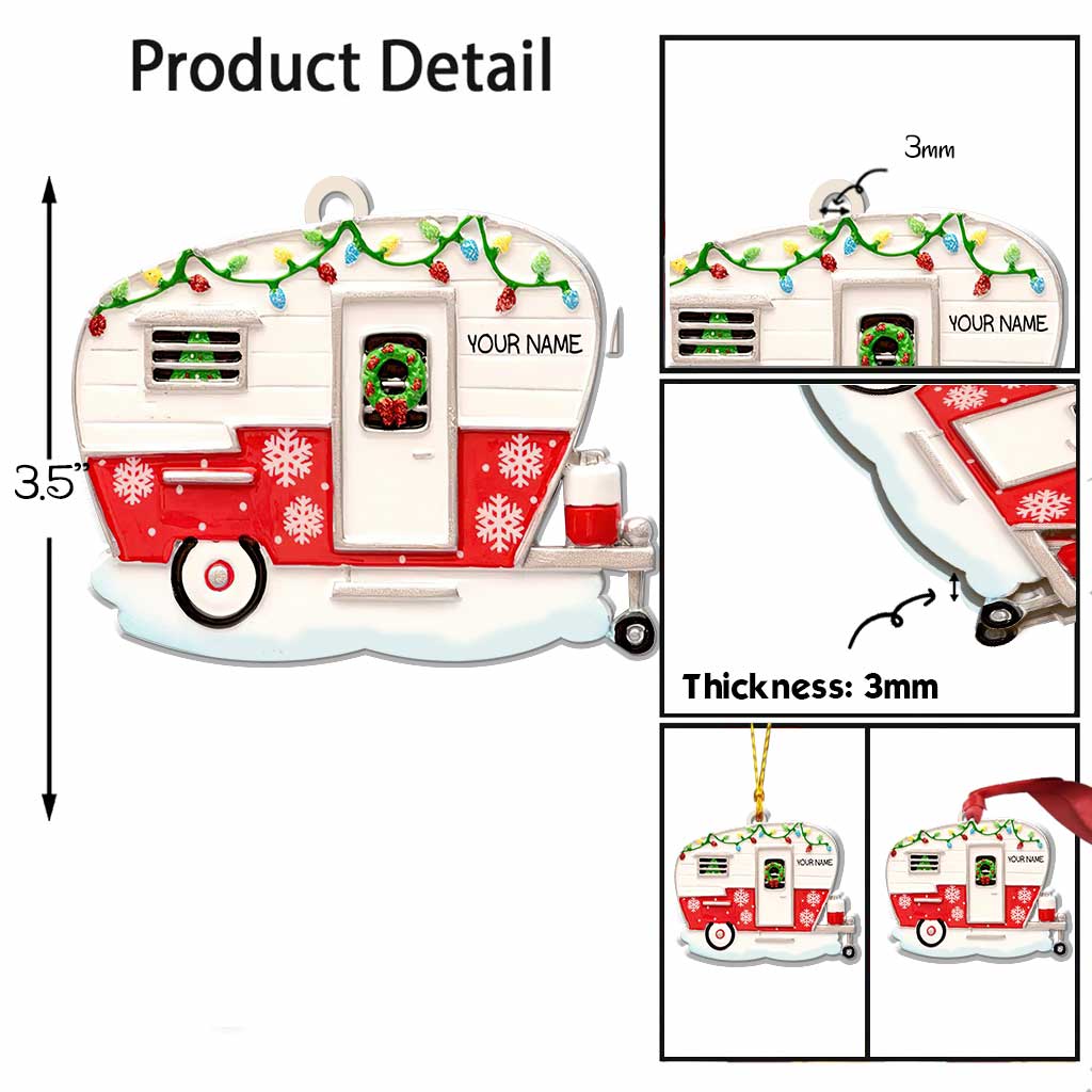 Love Camping - Personalized Christmas Ornament (Printed On Both Sides)