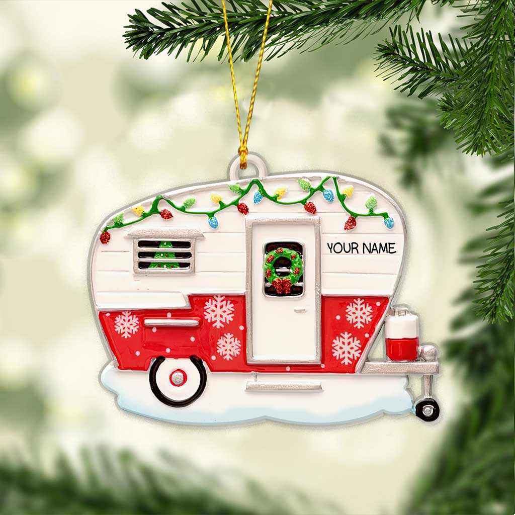 Love Camping - Personalized Christmas Ornament (Printed On Both Sides)