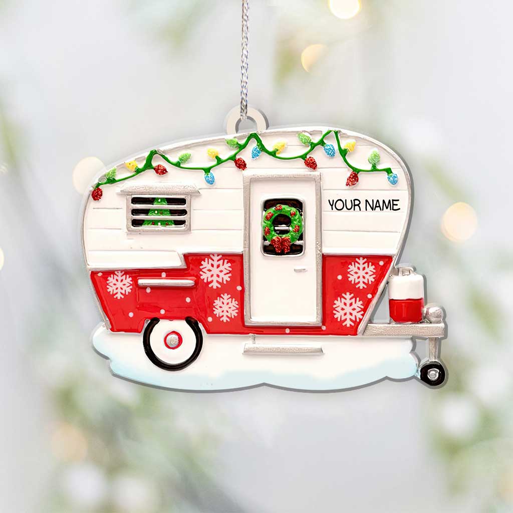 Love Camping - Personalized Christmas Ornament (Printed On Both Sides)