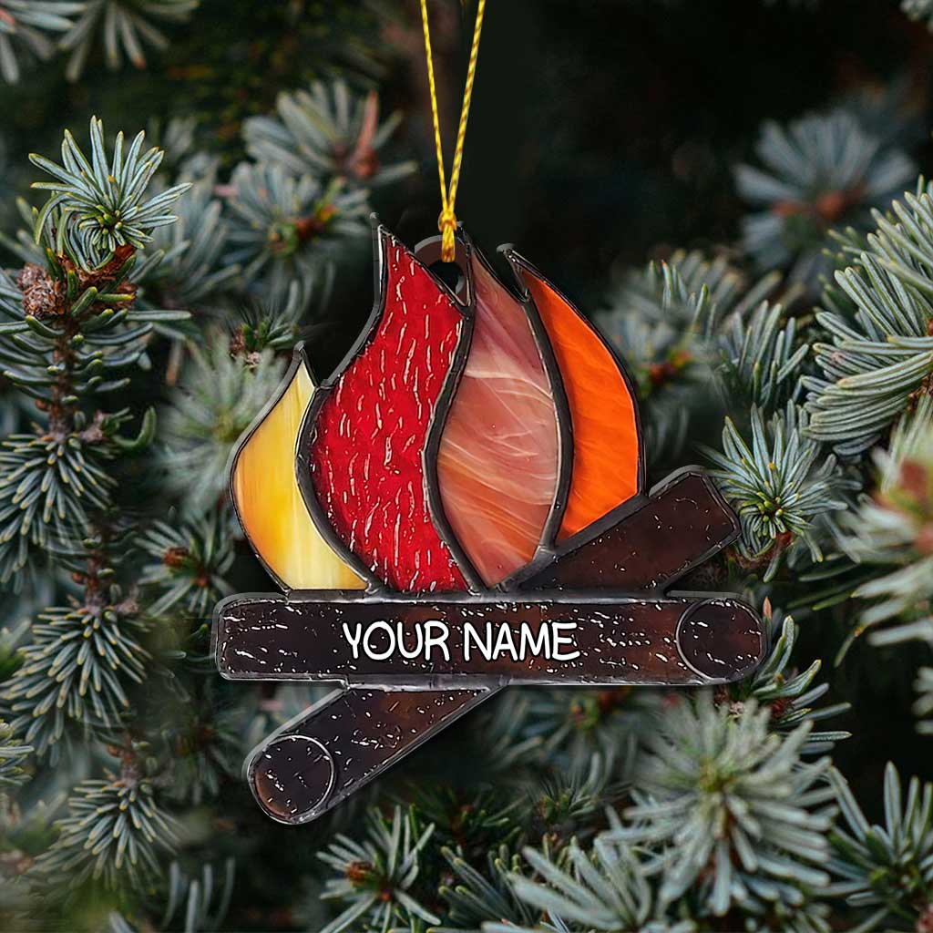 Love Camping - Personalized Christmas Ornament (Printed On Both Sides)