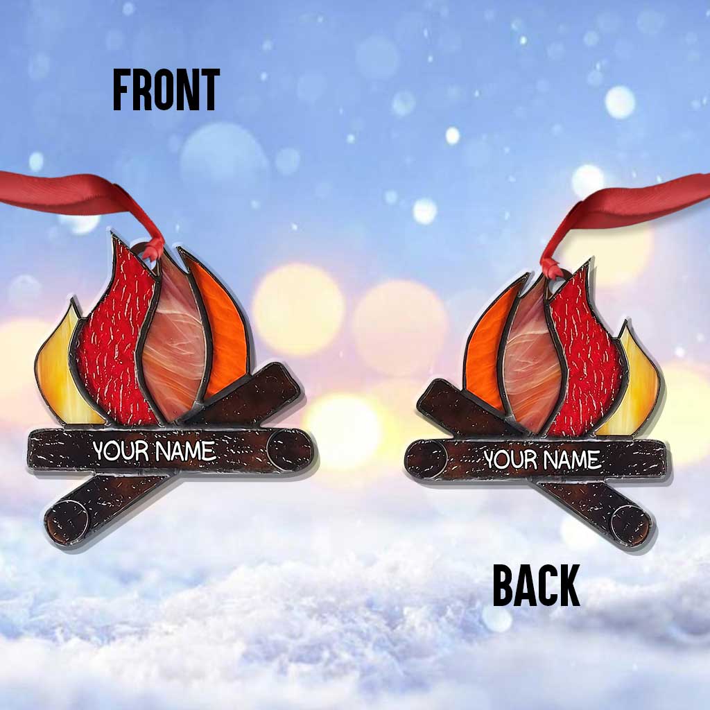 Love Camping - Personalized Christmas Ornament (Printed On Both Sides)
