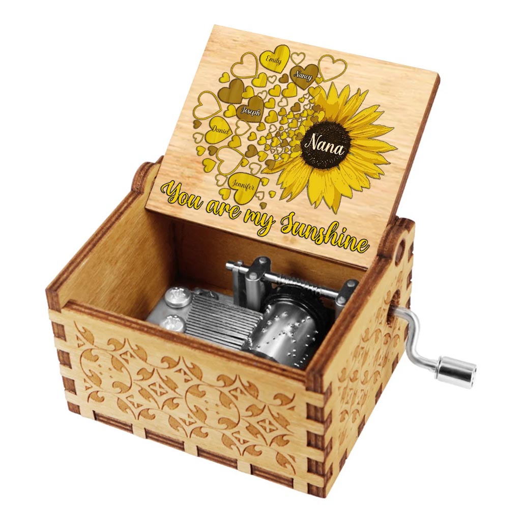 You Are My Sunshine - Personalized Mother's Day Grandma Hand Crank Music Box