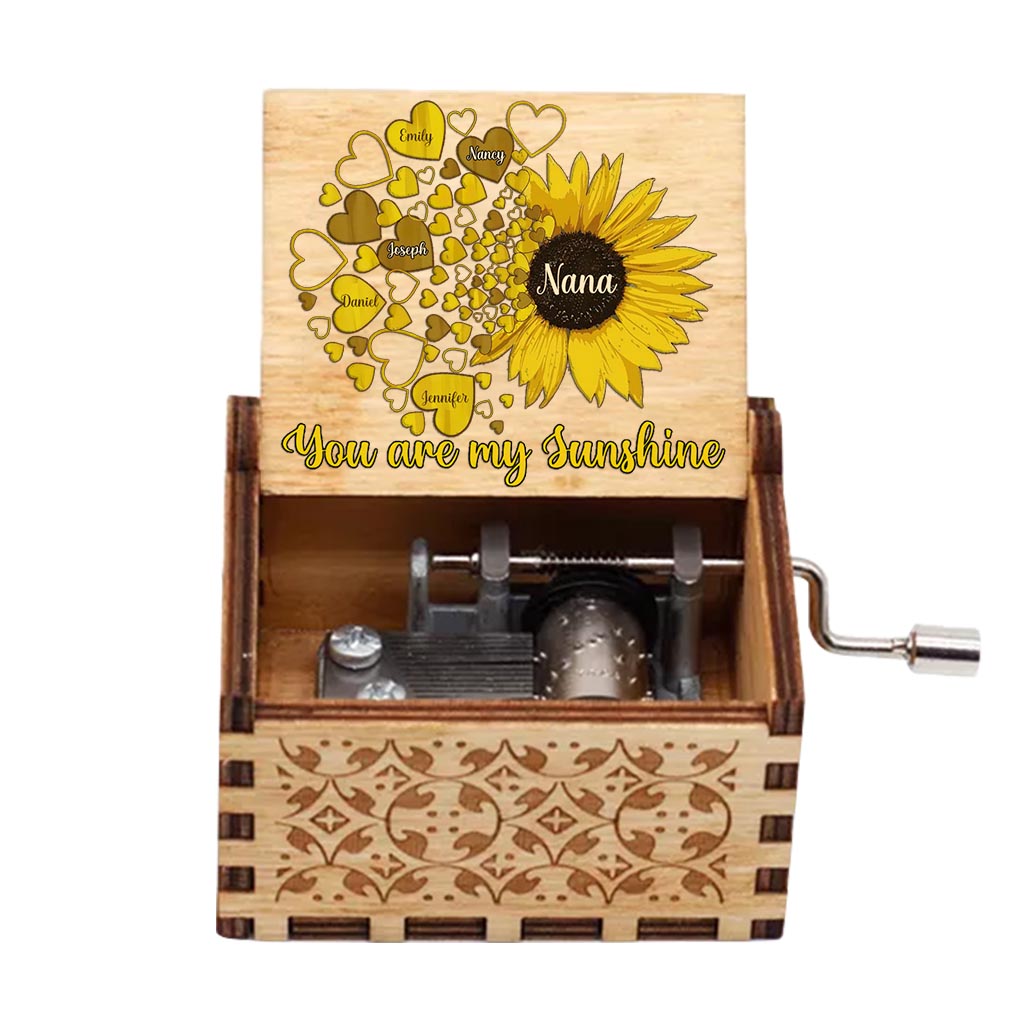 You Are My Sunshine - Personalized Mother's Day Grandma Hand Crank Music Box