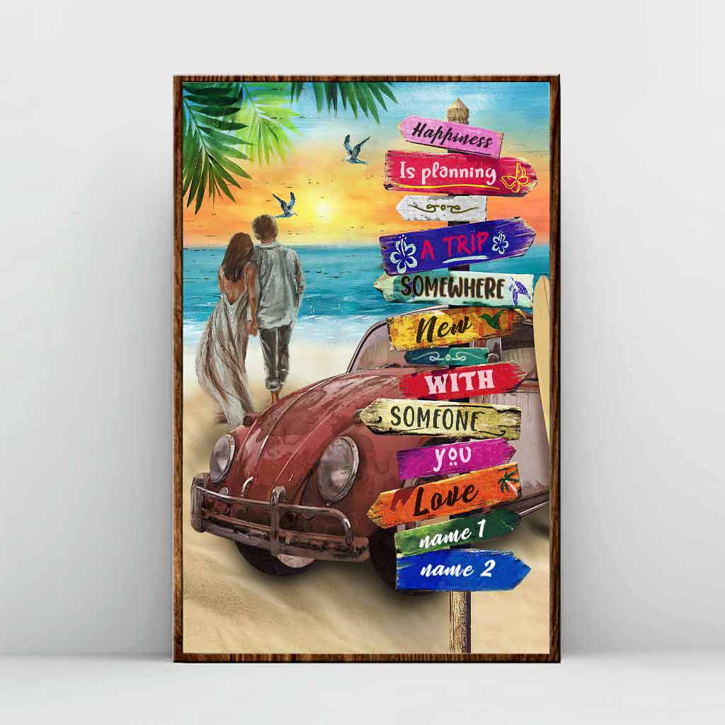 Happiness Is Planning A Trip Somewhere New - Camping Personalized Poster