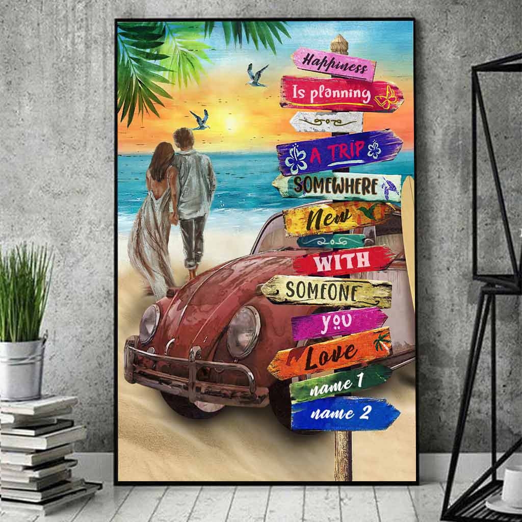 Happiness Is Planning A Trip Somewhere New - Camping Personalized Poster