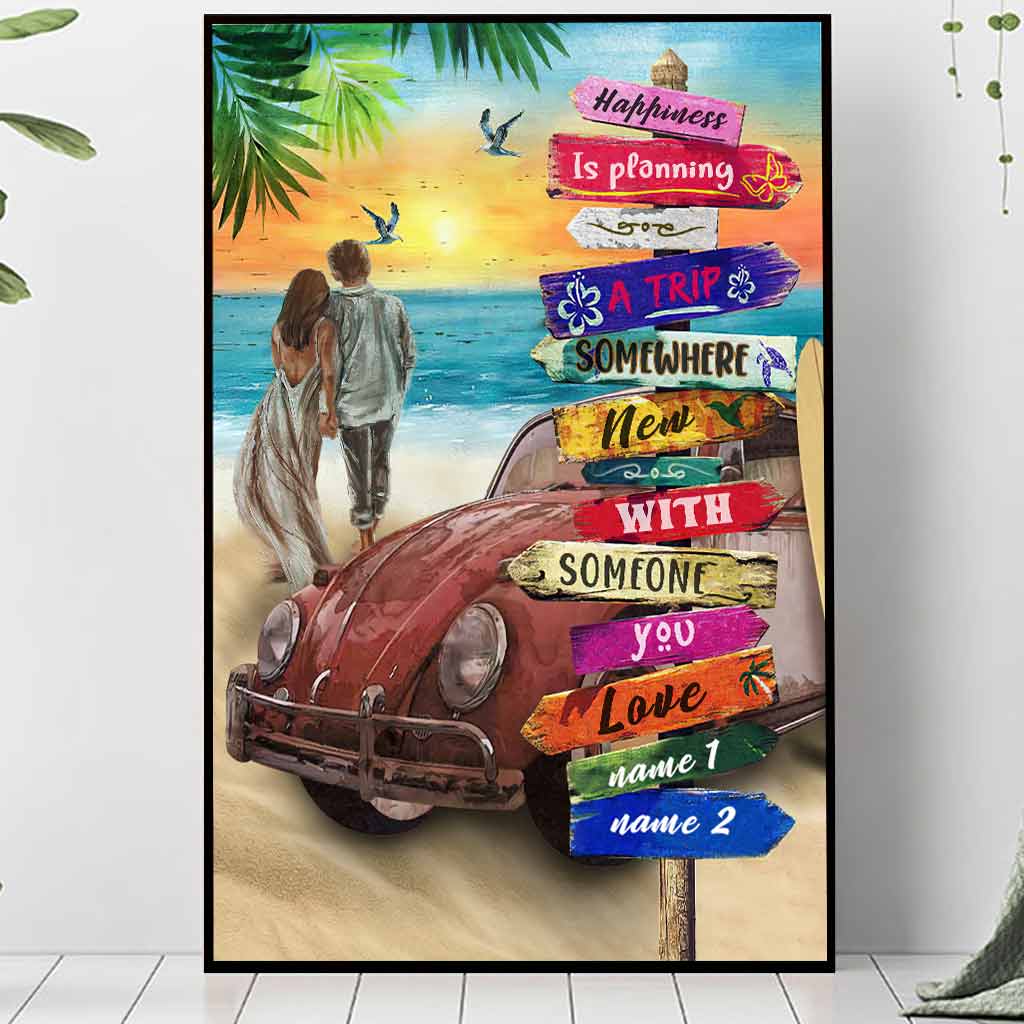 Happiness Is Planning A Trip Somewhere New - Camping Personalized Poster