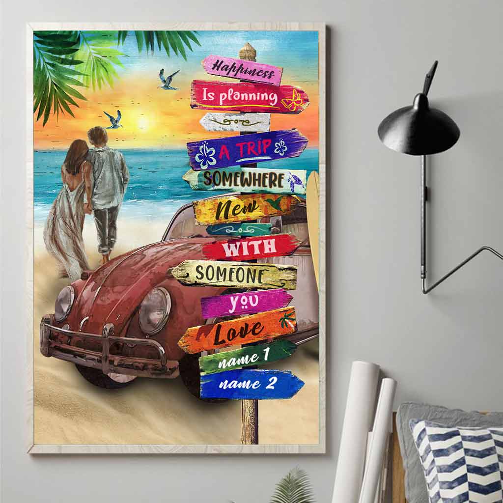 Happiness Is Planning A Trip Somewhere New - Camping Personalized Poster