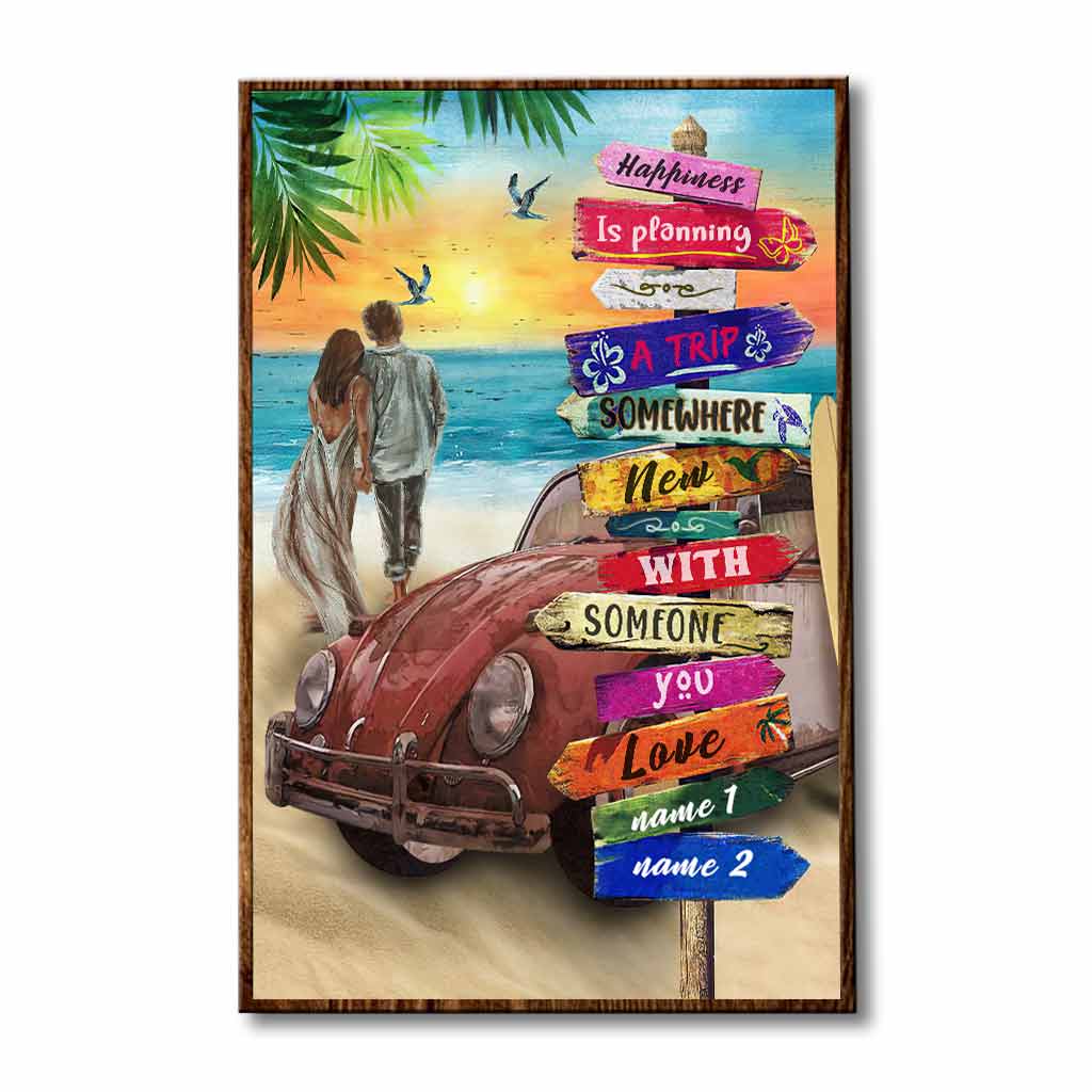 Happiness Is Planning A Trip Somewhere New - Camping Personalized Poster