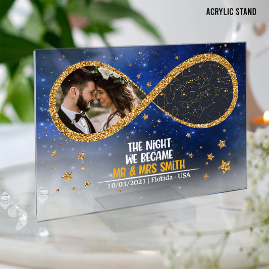 The Night We Became Mr And Mrs - Personalized Couple Transparent Acrylic Plaque