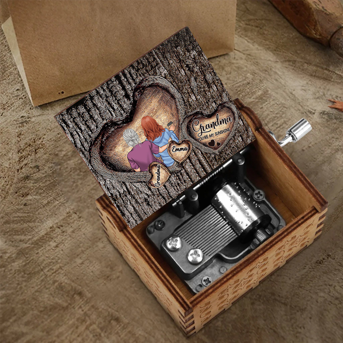 You Are My Sunshine - Personalized Grandma Hand Crank Music Box