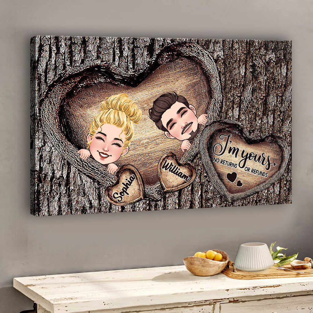 Couple Heart - Personalized Couple Canvas and Poster