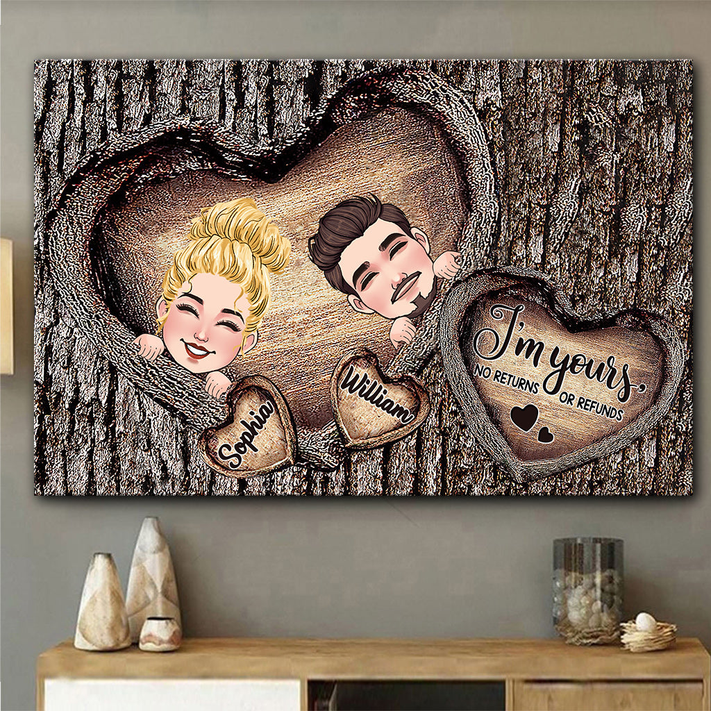 Couple Heart - Personalized Couple Canvas and Poster