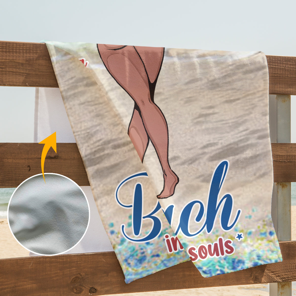 Sandy Toes Sun Kissed Nose - Sea Lover gift for friend, sister, girlfriend, wife, mom - Personalized Beach Towel