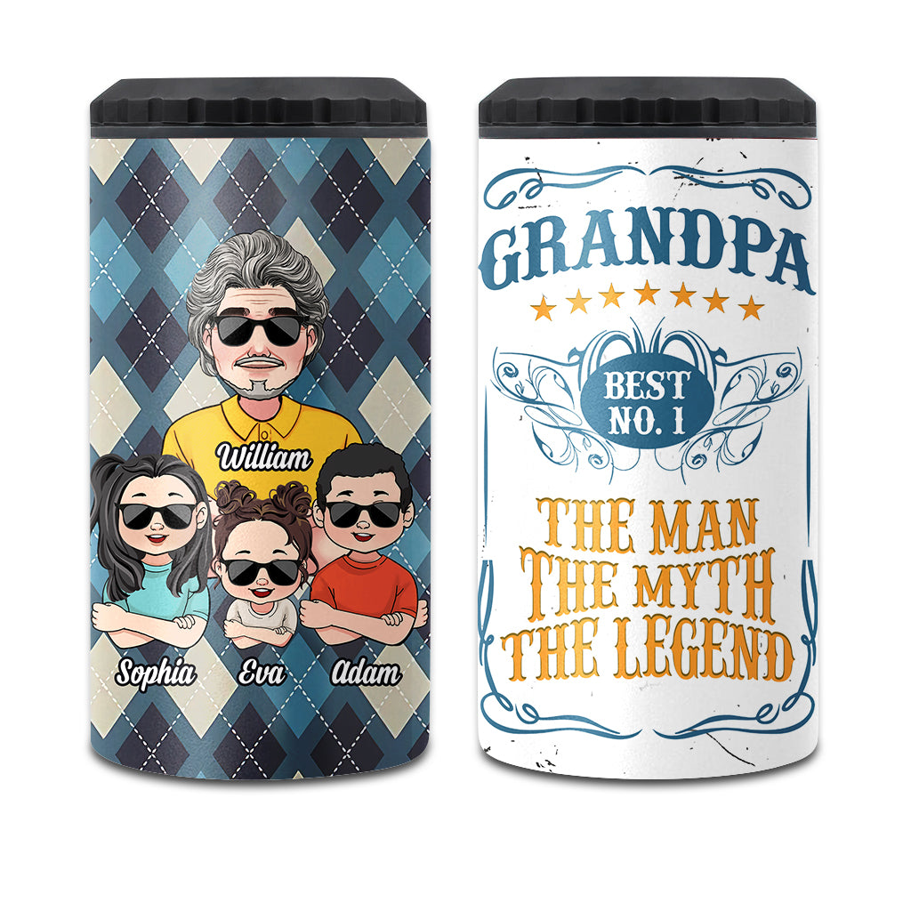 No. 1 Papa - Personalized Grandpa Can Cooler